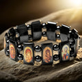 Pulsera de Hematita con Ícono Sagrado: Símbolo de Devoción Eterna