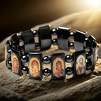 Pulsera de Hematita con Ícono Sagrado: Símbolo de Devoción Eterna