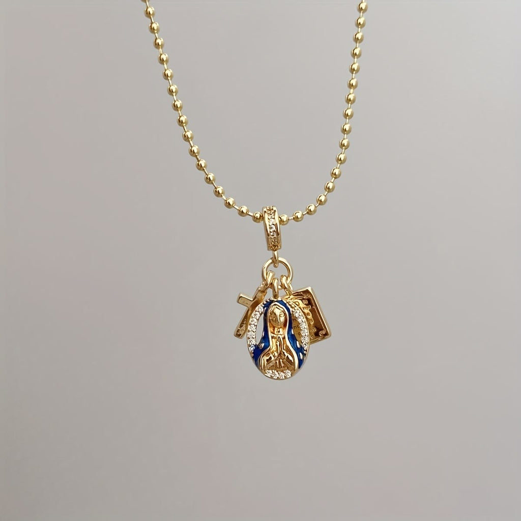 Set de Joyería con Dije de la Virgen de la Gracia: Símbolo de Devoción Eterna
