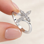 Cross Ring with Clustered Cubic Zirconia Accents