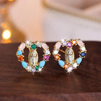Broqueles de Virgen en Forma de Corazón: Circonia de Color y Estilos Brillantes