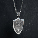 Collar de Titanio con Amuleto Escudo de San Miguel Arcángel