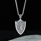 Collar de Titanio con Amuleto Escudo de San Miguel Arcángel