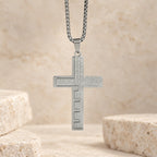 Modern Tri-Color Lord's Prayer Cross Necklace