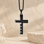 Modern Tri-Color Lord's Prayer Cross Necklace