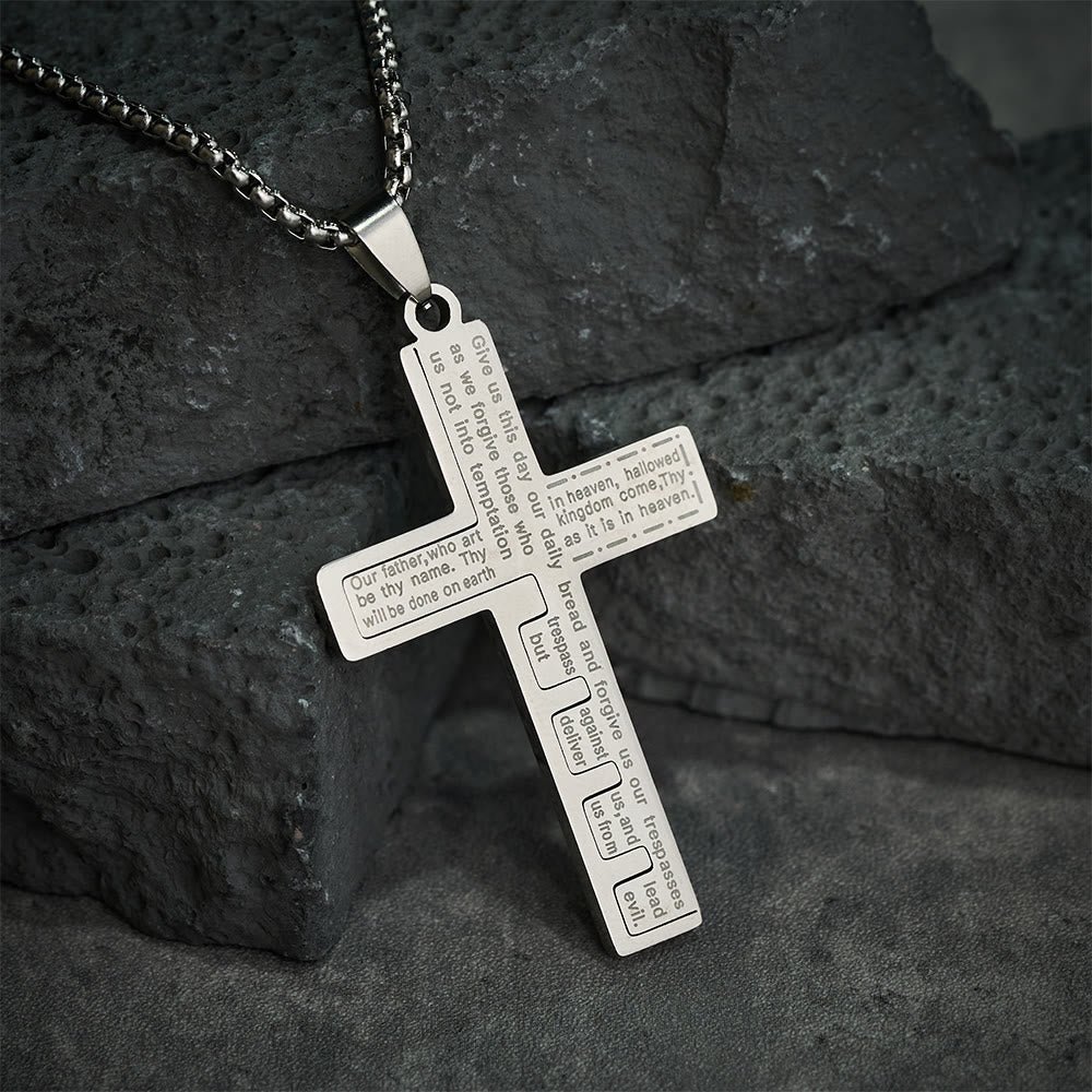 Collar de Cruz Padre Nuestro Tricolor Moderno: Símbolo Eterno de lo Sagrado