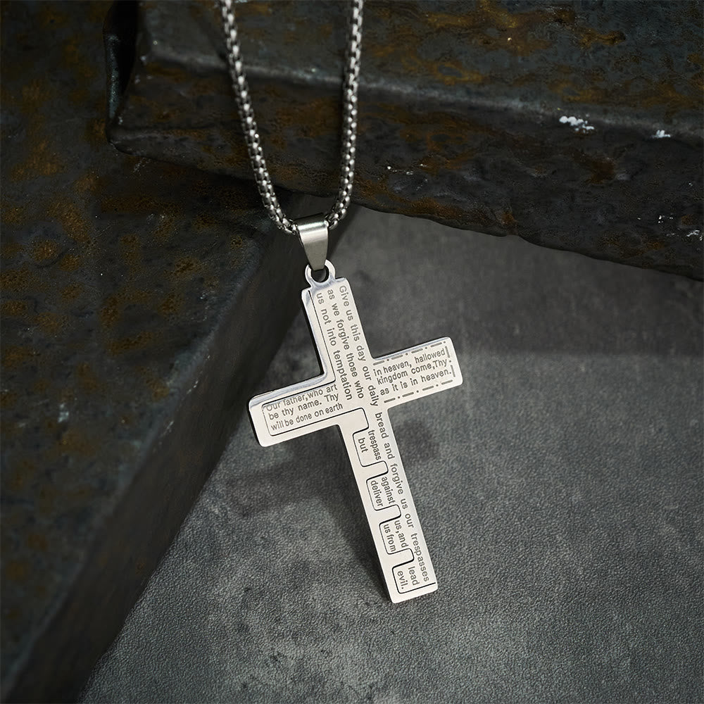 Collar de Cruz Padre Nuestro Tricolor Moderno: Símbolo Eterno de lo Sagrado