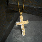 Collar de Cruz Padre Nuestro Tricolor Moderno: Símbolo Eterno de lo Sagrado