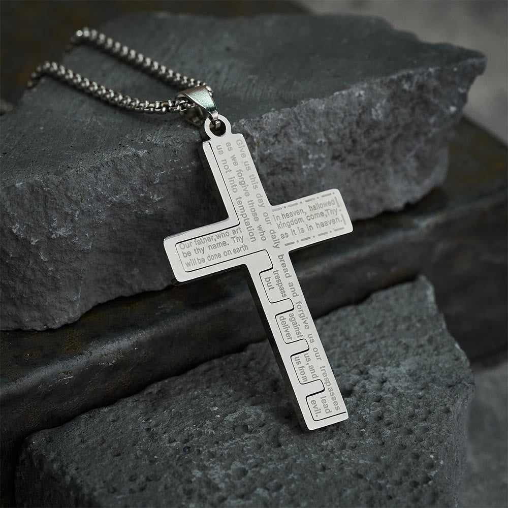 Collar de Cruz Padre Nuestro Tricolor Moderno: Símbolo Eterno de lo Sagrado