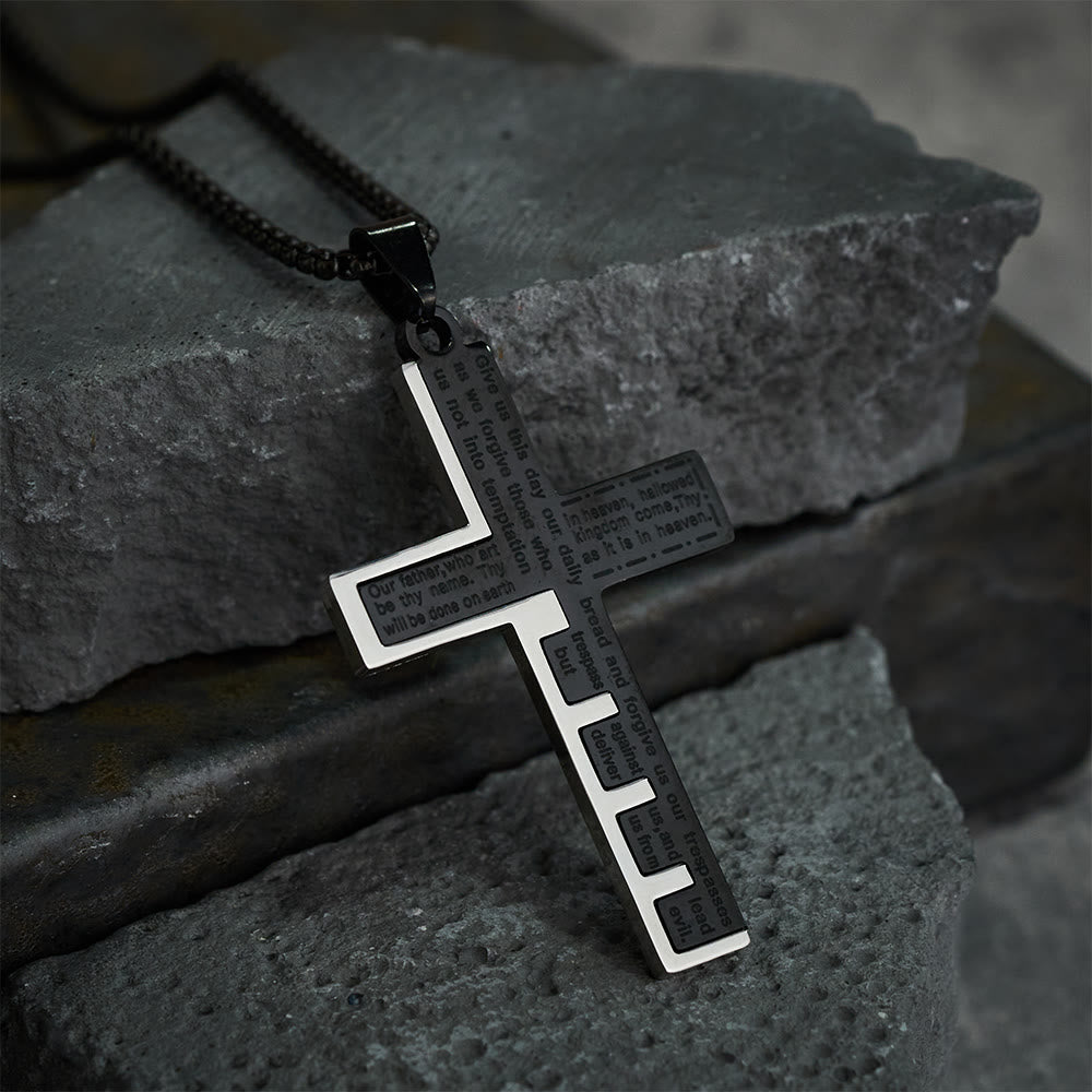 Collar de Cruz Padre Nuestro Tricolor Moderno: Símbolo Eterno de lo Sagrado