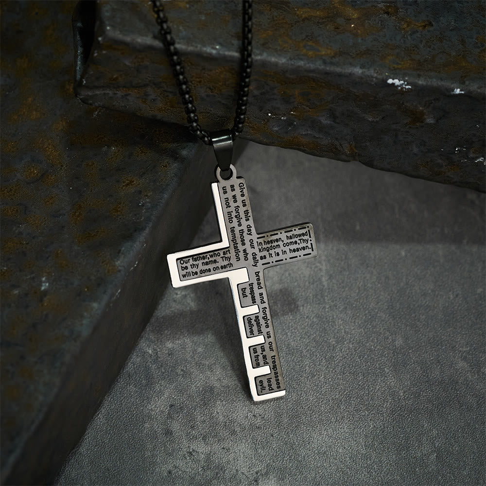 Collar de Cruz Padre Nuestro Tricolor Moderno: Símbolo Eterno de lo Sagrado