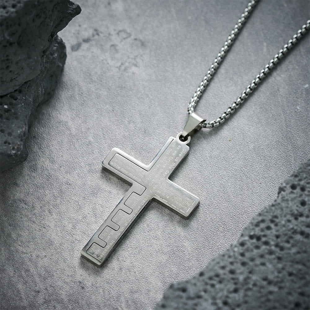 Collar de Cruz Padre Nuestro Tricolor Moderno: Símbolo Eterno de lo Sagrado