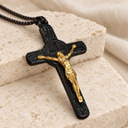 Classic Retro Style Crucifix St. Benedict Medal Protection Pendant