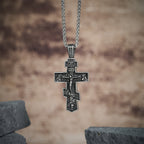 Collar de Titanio con Crucifijo Ortodoxo de Jesús: Joyería de Protección