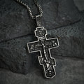 Collar de Titanio con Crucifijo Ortodoxo de Jesús: Joyería de Protección