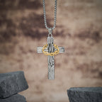 Collar con Dije de Cruz Corona de Espinas de Jesús Estilo Moderno: Protección Sagrada
