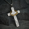 Collar con Dije de Cruz Corona de Espinas de Jesús Estilo Moderno: Protección Sagrada