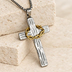 Modern Style Jesus Crown Of Thorns Cross Sacred Protection Pendant