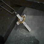 Collar con Dije de Cruz Corona de Espinas de Jesús Estilo Moderno: Protección Sagrada