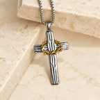 Modern Style Jesus Crown Of Thorns Cross Sacred Protection Pendant