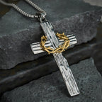 Collar con Dije de Cruz Corona de Espinas de Jesús Estilo Moderno: Protección Sagrada