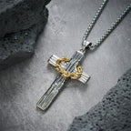 Collar con Dije de Cruz Corona de Espinas de Jesús Estilo Moderno: Protección Sagrada