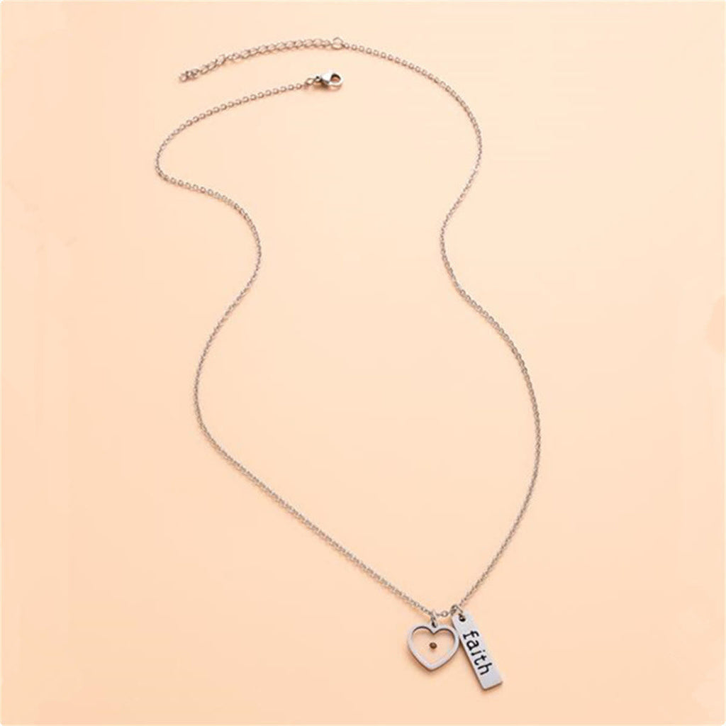 Collar de Fe Semilla de Mostaza con Corazón y Gota: Símbolo de una Fe Pequeña pero Poderosa
