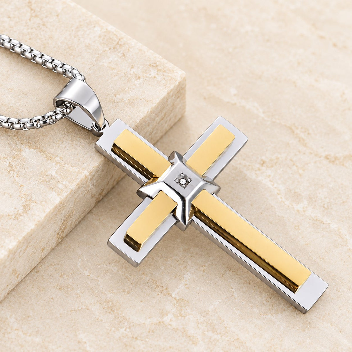 Layered Cross Pendant Necklace