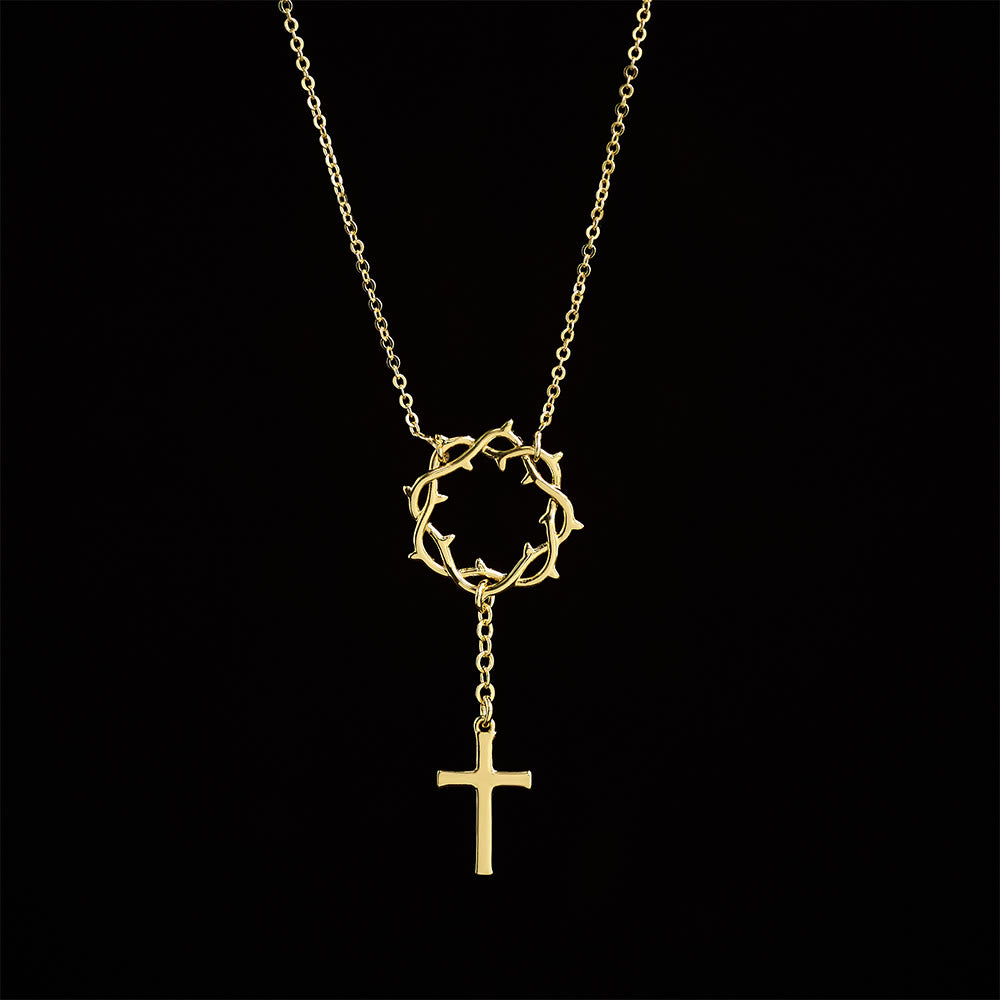 Collar de Cruz con Corona de Espinas: Símbolo de la Pasión y Redención de Cristo