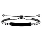 Pulsera de Fe y Valor de Metal en Cuatro Colores con Barra Grabada o Lisa