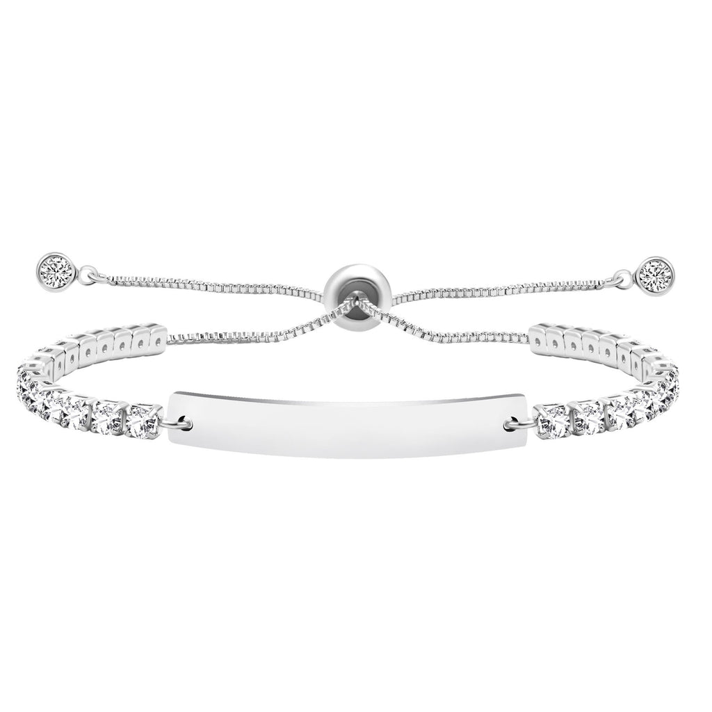Pulsera de Fe y Valor de Metal en Cuatro Colores con Barra Grabada o Lisa