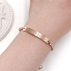 Pulsera de Fe y Valor de Metal en Cuatro Colores con Barra Grabada o Lisa