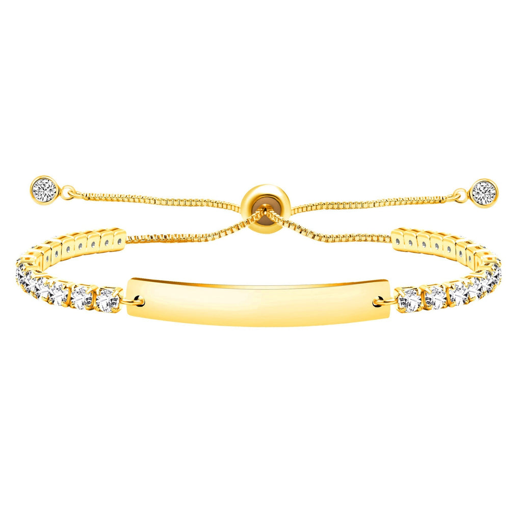 Pulsera de Fe y Valor de Metal en Cuatro Colores con Barra Grabada o Lisa