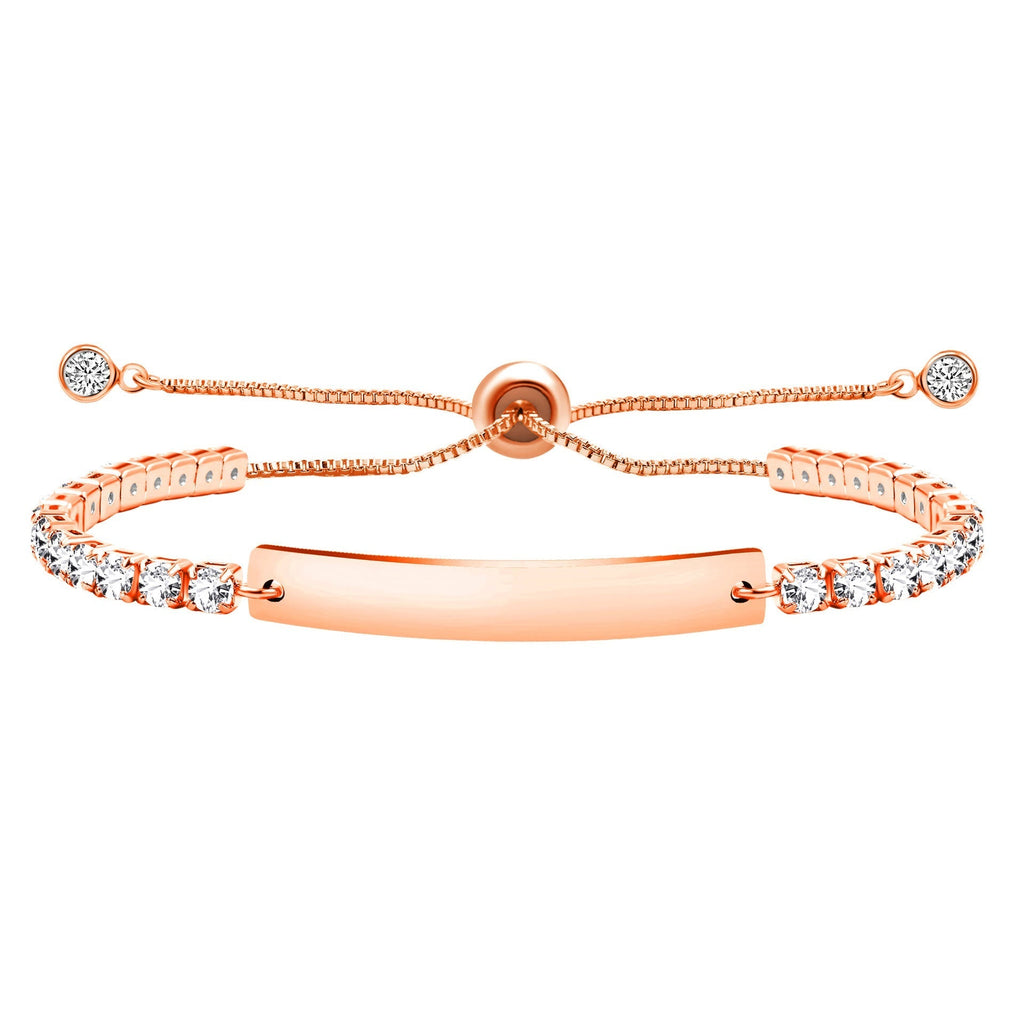 Pulsera de Fe y Valor de Metal en Cuatro Colores con Barra Grabada o Lisa