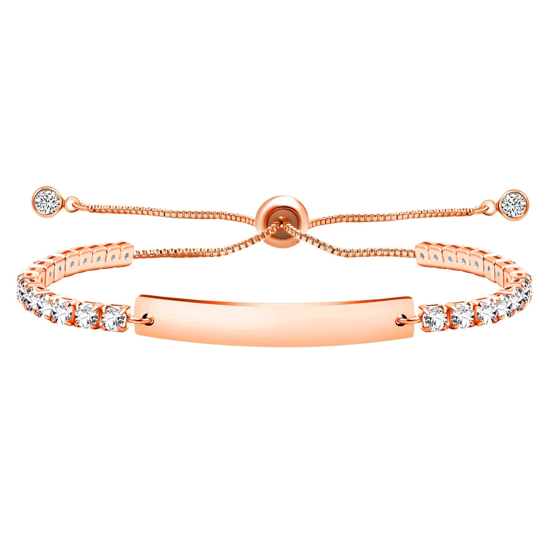 Pulsera de Fe y Valor de Metal en Cuatro Colores con Barra Grabada o Lisa