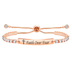 Pulsera de Fe y Valor de Metal en Cuatro Colores con Barra Grabada o Lisa