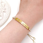 Pulsera de Fe y Valor de Metal en Cuatro Colores con Barra Grabada o Lisa