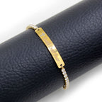 Pulsera de Fe y Valor de Metal en Cuatro Colores con Barra Grabada o Lisa