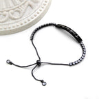 Pulsera de Fe y Valor de Metal en Cuatro Colores con Barra Grabada o Lisa
