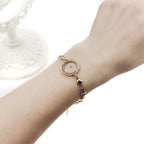 Pulsera Mateo 17:20 y Lucas 1:37 con Semilla de Mostaza: Corazones con Detalle de Circonia