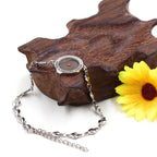 Pulsera Mateo 17:20 y Lucas 1:37 con Semilla de Mostaza: Corazones con Detalle de Circonia