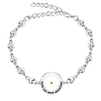 Pulsera Mateo 17:20 y Lucas 1:37 con Semilla de Mostaza: Corazones con Detalle de Circonia