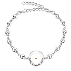 Pulsera Mateo 17:20 y Lucas 1:37 con Semilla de Mostaza: Corazones con Detalle de Circonia