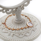Pulsera Mateo 17:20 y Lucas 1:37 con Semilla de Mostaza: Corazones con Detalle de Circonia