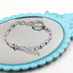 Pulsera Mateo 17:20 y Lucas 1:37 con Semilla de Mostaza: Corazones con Detalle de Circonia
