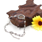 Pulsera Mateo 17:20 y Lucas 1:37 con Semilla de Mostaza: Corazones con Detalle de Circonia