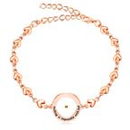Pulsera Mateo 17:20 y Lucas 1:37 con Semilla de Mostaza: Corazones con Detalle de Circonia
