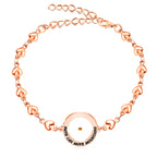 Pulsera Mateo 17:20 y Lucas 1:37 con Semilla de Mostaza: Corazones con Detalle de Circonia