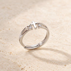 Zircon Accent Cross Double-Band Ring