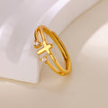 Anillo de Doble Banda con Cruz y Circonia: Símbolo del Amor Radiante de Cristo